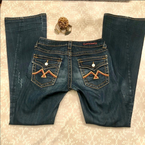 Vigoss Denim - Vigoss Dark Stretch Bootcut Jeans Distressed